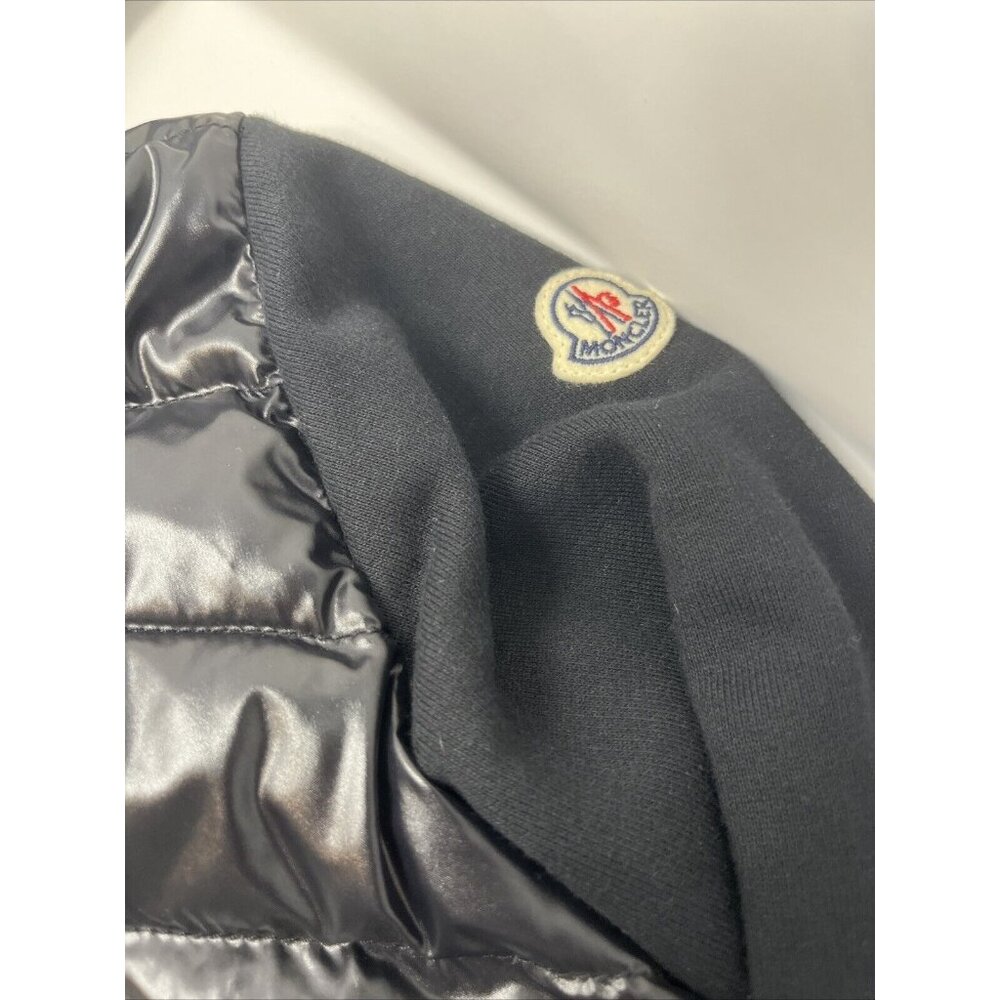 Moncler Kid's Quilted Down & Knit Hooded Black Cardigan Jacket Coat 10 NWT - Picture 8 of 10